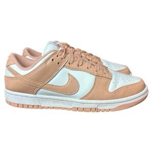 Nike Peach Coral and White Low-Top Sneaker
